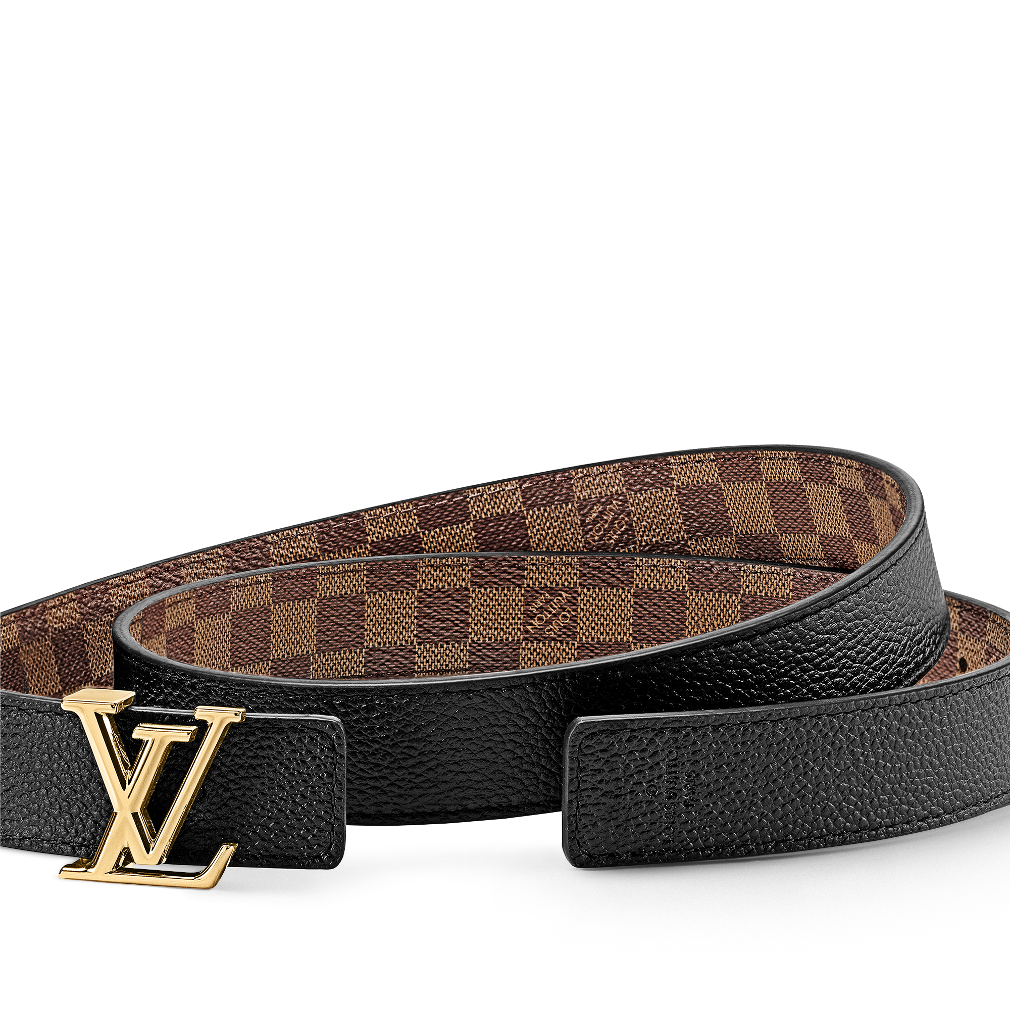 LV Iconic 25MM Reversible Belt - Luxury Damier Ebene Canvas Black